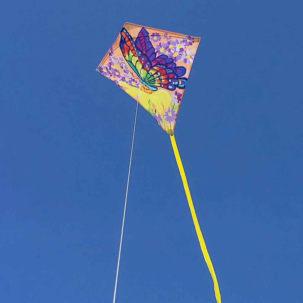 Kites Premier Kites 25 In. Diamond Kite - Butterfly And Wildflowers 2 Kites Premier Kites 25 In. Diamond Kite - Butterfly And Wildflowers