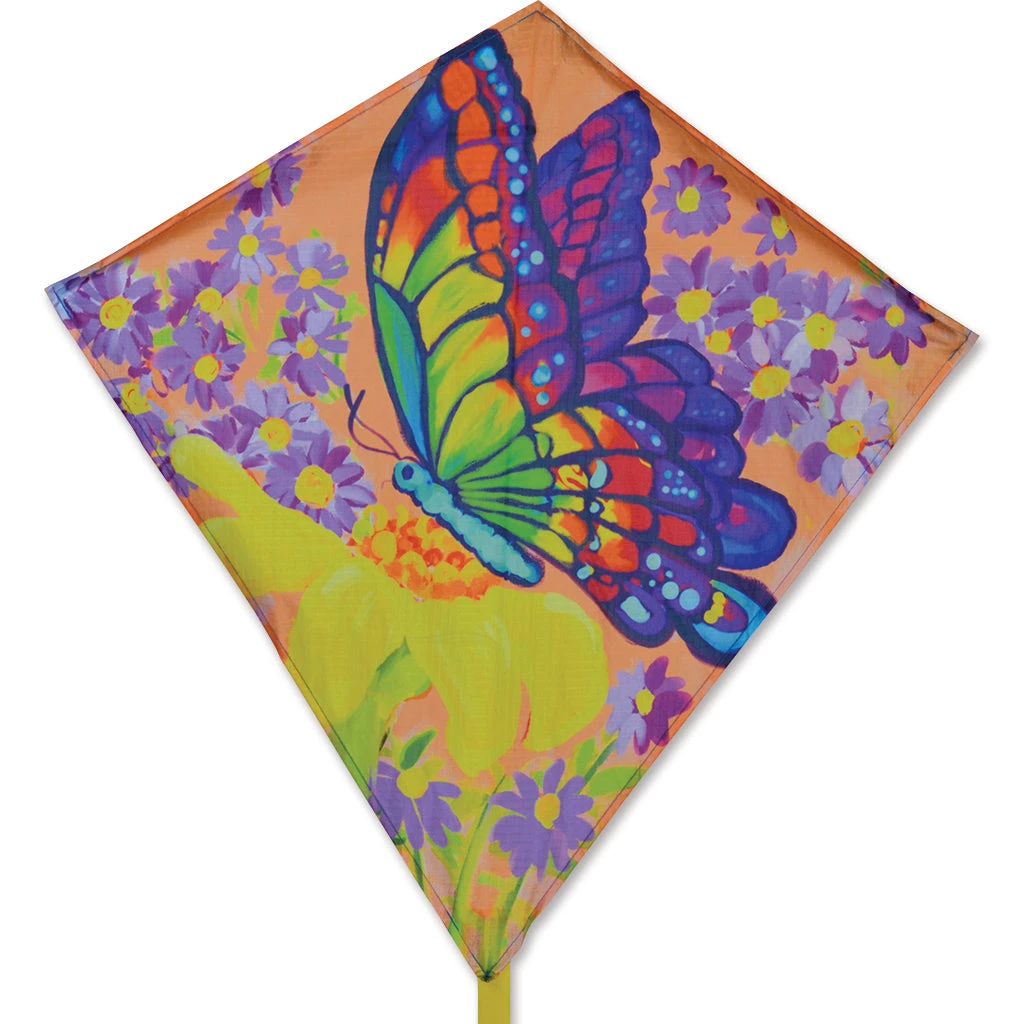 Kites Premier Kites 25 In. Diamond Kite - Butterfly And Wildflowers 1 Kites Premier Kites 25 In. Diamond Kite - Butterfly And Wildflowers
