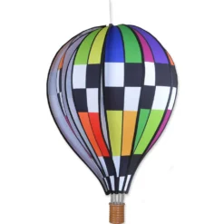 WindGarden 22 In. Hot Air Balloon - Checkered Rainbow