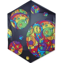 Collections Kites Rokkaku Kite - Black Rainbow Orbit Bubbles Collections