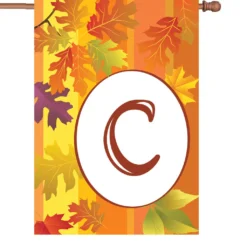 Accent Home & Garden 28 In. Fall Monogram Flag - C Accent
