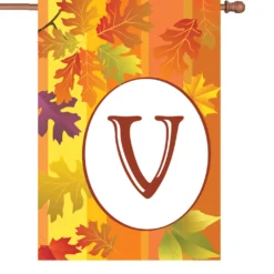 Accent Home & Garden 28 In. Fall Monogram Flag - V