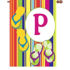 Accent Home & Garden 28 In. Summer Monogram Flag - P
