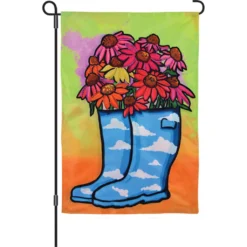 Accent Home & Garden Accent 12 In. Flag - Flower Rain Boots