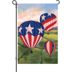 Accent Home & Garden 12 In. Flag - Patriotic Hot Air Balloons