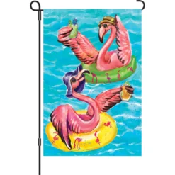 Accent Home & Garden 12 In. Flag - Poolside Flamingos