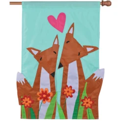 Accent Home & Garden Applique Flag - Foxy Pair