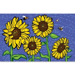 Accent Home & Garden 60 In. Embroidered Applique Windsock - Bees And Sunflower