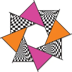 20 In. F-Stop Spinner For Kites And Line - Hot Op-Art