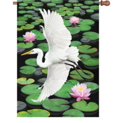 Accent Home & Garden 28 In. Flag - Egret Elegance